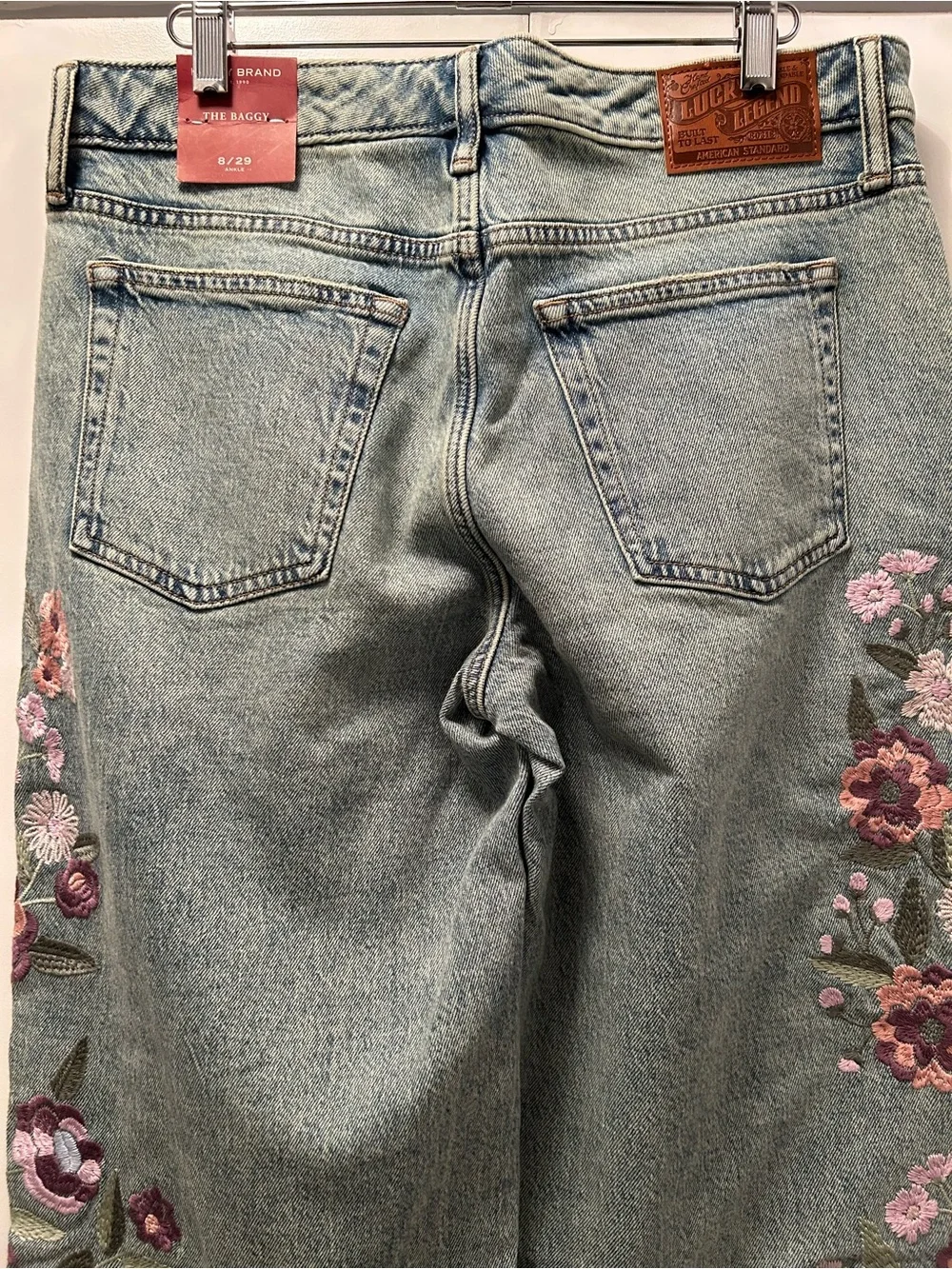 NWT Lucky Legend Jeans Limited Edition Fully Embroidered Baggy - Vintage Wash